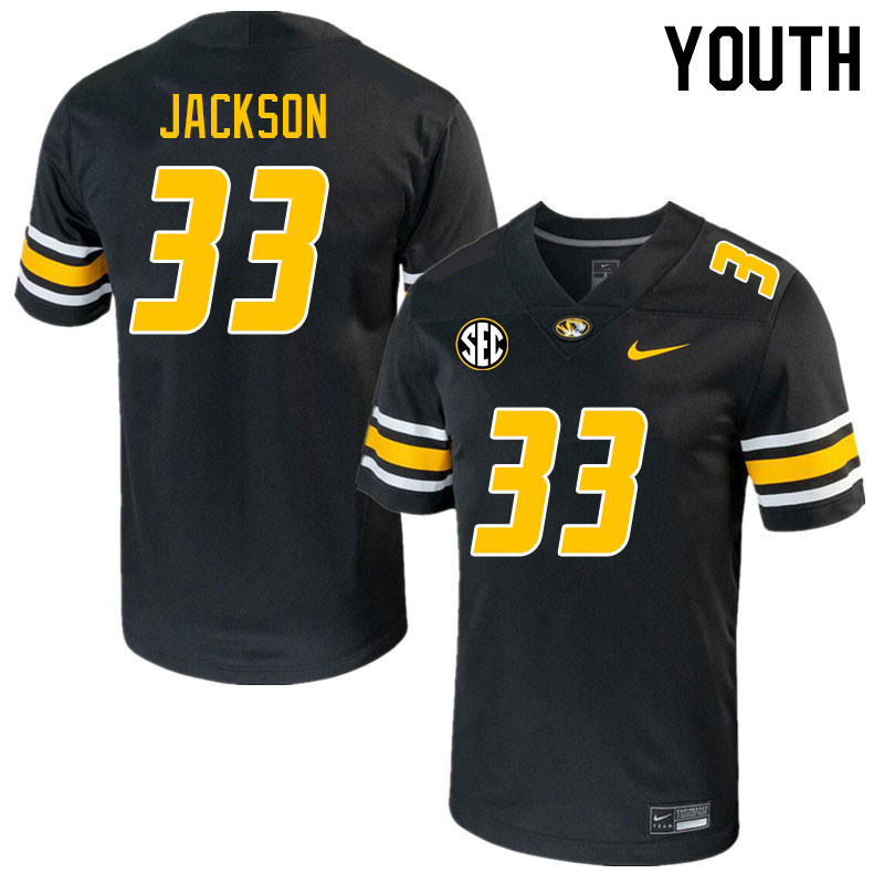 Youth #33 Bryce Jackson Missouri Tigers College 2023 Football Stitched Jerseys Sale-Black